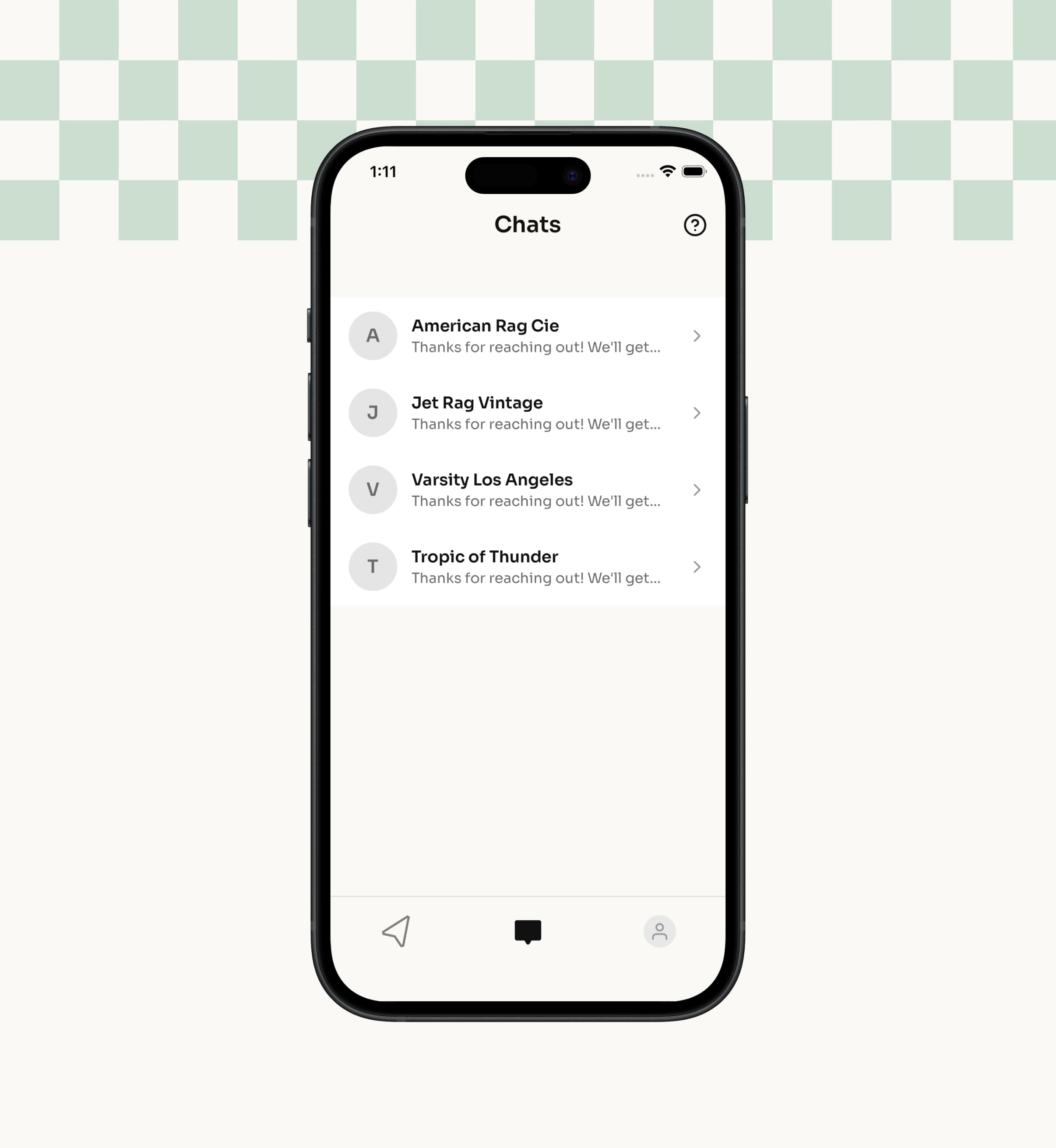Messages section preview